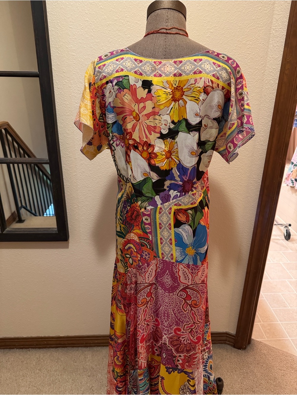 Fabulous Johnny Was Bohemian Vibrant Floral Patchwork Maxi Dress-NWT - Picture 8 of 9